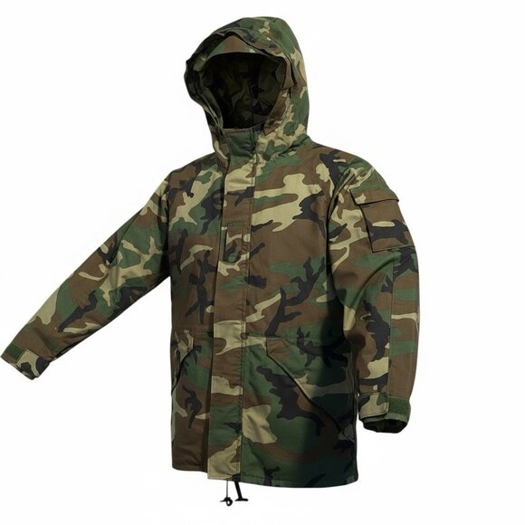 US Military Jacket Woodland Camo Cold Weather Parka Hood Medium Long - Picture 10 of 10